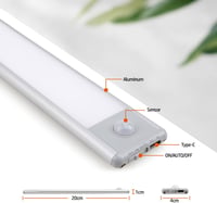 DA LIGHT USB-s mozgásérzékelős LED szekrényvilágítás, 20cm, 3000K meleg fehér, újratölthető 2