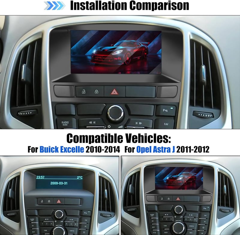 Buick Excelle/Opel Astra J Android 13 autórádió, 7" érintőképernyő, CarPlay, GPS, 2GB RAM