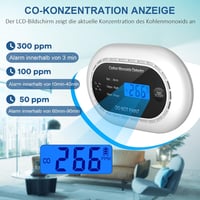 XINDUM LCD-s szénmonoxid riasztó 10 éves elemmel, otthoni használatra (fekete) 2