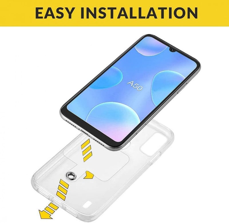 Blackview A50 Átlátszó Tok Rózsaszín Nyakpánttal