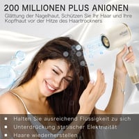 Mifasol Ionos Hajszárító - Csendes, Könnyű, 200 Millió Negatív Ion, Krémszínű 3