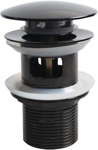 Univerzális fekete mosogatódugó és lefolyó szett 66mm, G1 1/4" 1