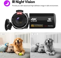 Camnoon 4K Akciókamera 56MP IPS Érintőképernyővel - WiFi, Arcfelismerés, Éjjellátó, Stabilizátor, 2 Akkumulátor és Távirányító 6