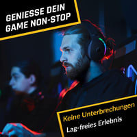 KLIM Panther RGB Gamer Fejhallgató - Vezeték Nélküli Bluetooth Headset PC, PS4, PS5, Switch Konzolokhoz, Zajszűrő Mikrofonnal, 3D Hangzással 3
