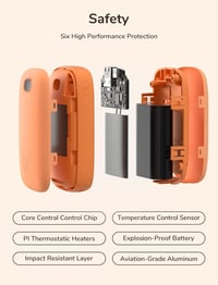 JISULIFE 9000mAh Narancssárga Kézmelegítő és Powerbank LED Kijelzővel 6