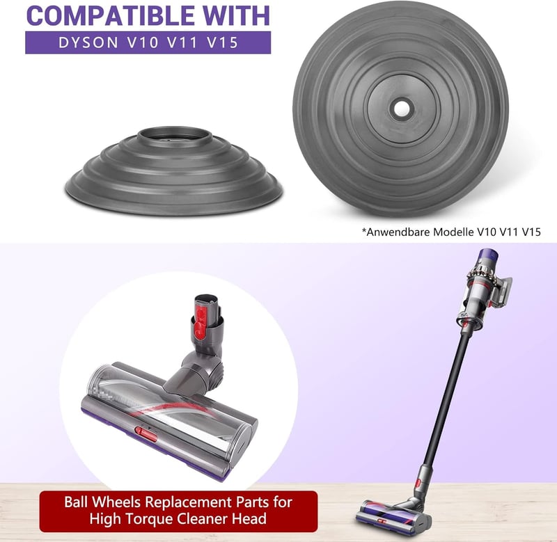 Dyson V10 V11 V12 V15 porszívófejhez kompatibilis görgő, nagy nyomatékú fejhez