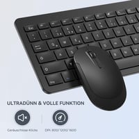seenda SK38-3 Vezeték Nélküli Billentyűzet-Egér Szett, Ultravékony Újratölthető, Ergonomikus, Szilikon Porvédővel, PC/Laptop/Smart TV, QWERT 5