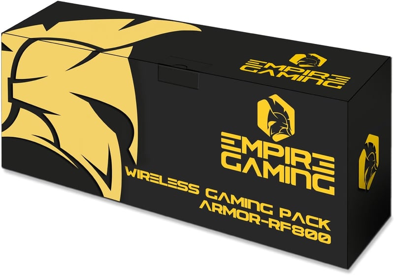 EMPIRE GAMING Armor RF800 Vezeték Nélküli Gamer Billentyűzet és Egér Szett RGB Háttérvilágítással, 4800 DPI, QWERTZ, PC/PS4/PS5/Xbox Kompati - RF800 Wireless Schwarz
