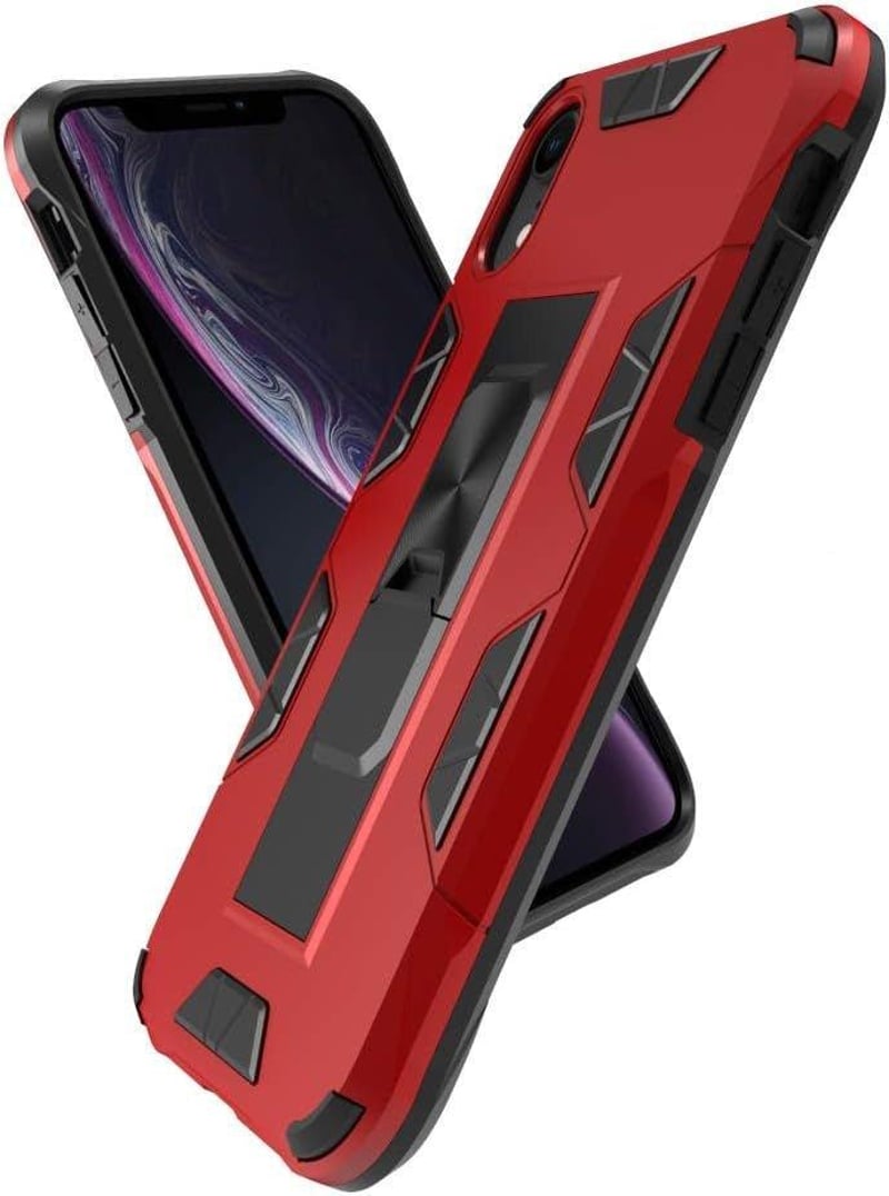 iPhone XR Piros Védőtok - 12ft Ütésálló, Mágneses Autótartóval