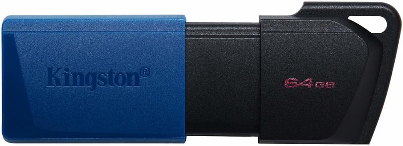 Kingston DataTraveler Exodia M 64GB USB 3.2 pendrive, 2 db, levehető kupakos, fekete és kék