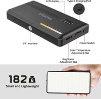 Ulanzi 200 LED videólámpa 5000mAh akkuval, állítható színhőmérséklettel, DSLR-kompatibilis 6
