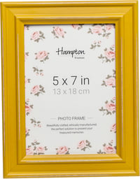 Hampton Frames Paloma 13x18 cm-es Sárga Vintage Képkeret - Koptatott Fa Hatású, Széles Peremű, Falra Szerelhető Shabby Chic Fotókeret 1