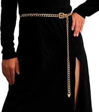 AABDTYYD Női Fém Deréklánc - Arany Vintage Övlánc Állítható Csattal, Elegáns Ruha Öv és Testlánc Divatos Kiegészítő 4