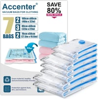 Accenter Vákuum Tárolósákok 7 db Ruha Paplan, Szellőztetett Utazás Szervezés 1