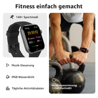 Inteligentné hodinky AcclaFit pre mužov a ženy, čierne, 1,85" HD dotykový displej, Bluetooth hovory, viac ako 140 športových režimov, monitor srdcového tepu, monitor spánku, krokomer, vodotesnosť IP68 3
