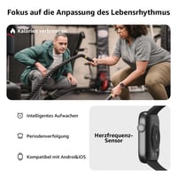 Inteligentné hodinky AcclaFit pre mužov a ženy, čierne, 1,85" HD dotykový displej, Bluetooth hovory, viac ako 140 športových režimov, monitor srdcového tepu, monitor spánku, krokomer, vodotesnosť IP68 5