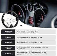 Volan sport din fibră de carbon lucrat manual, cu încălzire, piele perforată și marcaj central roșu pentru BMW M5 F10 F11 F06 F12 F13 F01 F02 F90 6