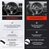 Volan sport din fibră de carbon lucrat manual, cu încălzire, piele perforată și marcaj central roșu pentru BMW M5 F10 F11 F06 F12 F13 F01 F02 F90 4