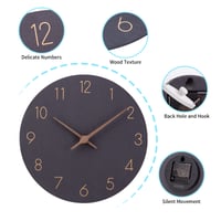 ACCSHINE Néma Falióra MDF Fából, Ketyegés Nélkül, 40 cm, Modern Design 3