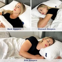 Pernă Hibridă cu Spumă cu Memorie ACCURATEX 40x80 cm, 2 bucăți, cu Umplutură din Microfibră și Husă Detașabilă, Înălțime Reglabilă, pentru Dormit pe O parte, pe Spate și pe Burtă 5
