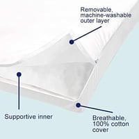 Pernă Hibridă cu Spumă cu Memorie ACCURATEX 40x80 cm, 2 bucăți, cu Umplutură din Microfibră și Husă Detașabilă, Înălțime Reglabilă, pentru Dormit pe O parte, pe Spate și pe Burtă 4