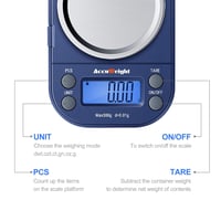 Accuweight Digitális Zsebmérleg 300g/0.01g - Kék LCD Kijelzővel, Számláló Funkcióval, Ékszer, Levél, Érme Mérésére, Hordozható Precíziós Mér 4