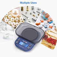 Accuweight Digitális Zsebmérleg 300g/0.01g - Kék LCD Kijelzővel, Számláló Funkcióval, Ékszer, Levél, Érme Mérésére, Hordozható Precíziós Mér 7