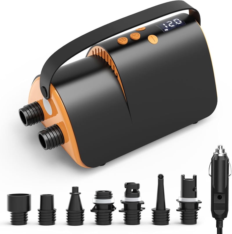 Accwork 20PSI elektromos SUP pumpa LED kijelzővel, 7 fúvókával