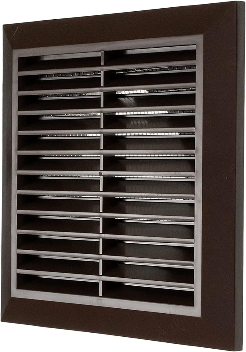 Vent Systems 100mm Kültéri Szellőzőrács 2db - Fürdőszobai Elszívó Fedél - Rovar, Madár és Rágcsálóvédelem - Barna Műanyag Szellőzőnyílás 10c