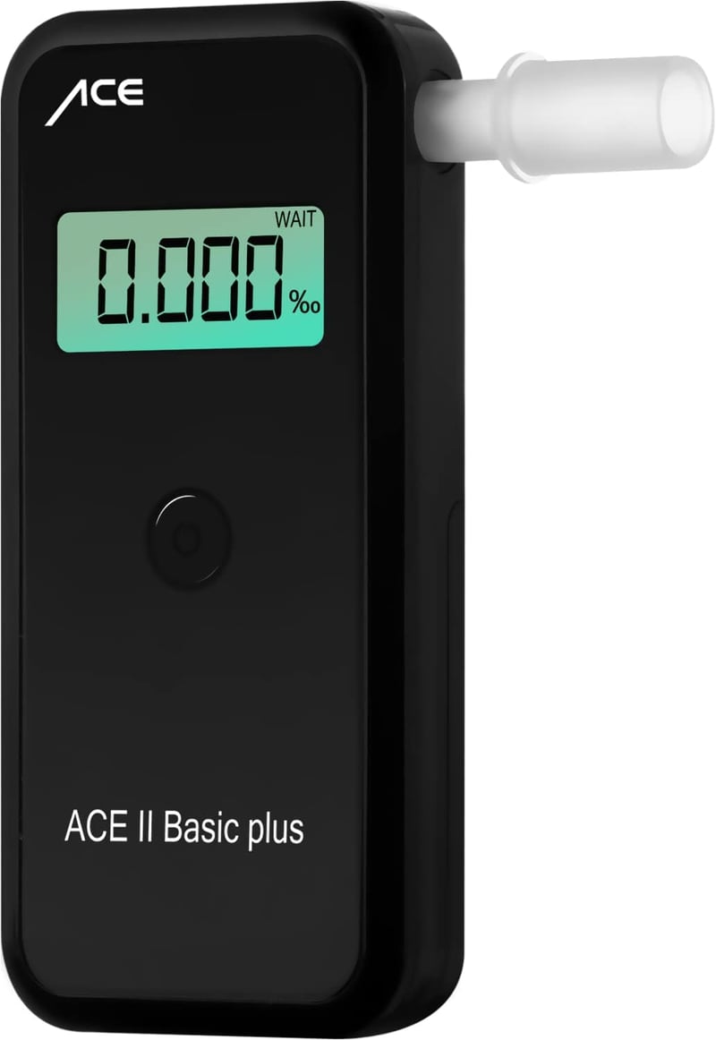 ACE II Alkoholszonda - Professzionális Elektrokémiai Szenzorral, 99% Pontosság, Rendőrségi Minőség, 5 Szájcsővel, Hordtáskával, Előkalibrált