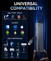 Aceele USB-C Hub 10Gbps 4 Port 100W tápellátás MacBook Pro/Air iPad Pro laptophoz 6