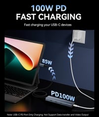 Aceele USB-C Hub 10Gbps 4 Port 100W tápellátás MacBook Pro/Air iPad Pro laptophoz 4
