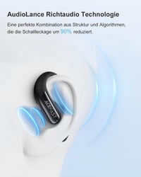 ACEFAST AceFit Air Nyitott Fülhallgató Bluetooth 5.4 Alkalmazással, Ultravékony Sportos Fejhallgató, Kényelmes Viselet, IP54 Védelem, Erőtel 5