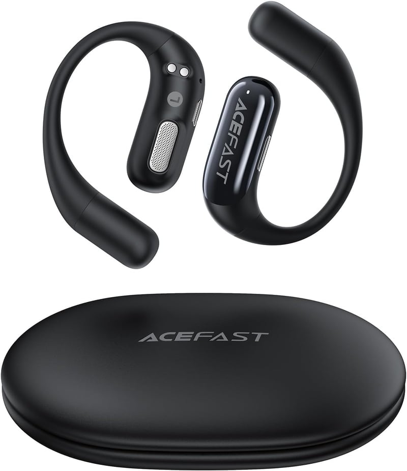 ACEFAST AceFit Air Nyitott Fülhallgató Bluetooth 5.4 Alkalmazással, Ultravékony Sportos Fejhallgató, Kényelmes Viselet, IP54 Védelem, Erőtel