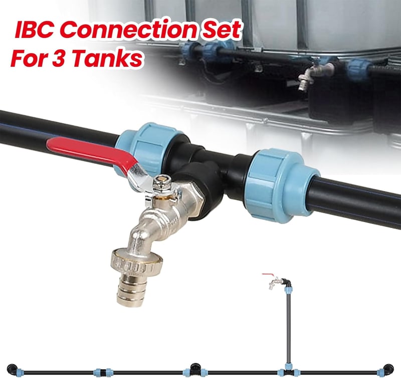 Acelectronic IBC csatlakozó szett 3 tartályhoz csappal és tömlővel