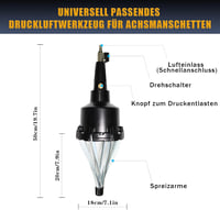Acelectronic Tengelytömítés Feszítő 20-120 mm - Sűrített Levegős Gumiharang Szerelő Eszköz Kardántengelyhez, Alumínium Ötvözet, Univerzális 3