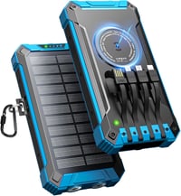 Acelufly Vezeték Nélküli Napelemes Power Bank 26800 mAh 4 Kábellel, USB-C 15W Gyorstöltő 6 Kimenet 3 Bemenet Mobil Tablet Külső Akkumulátor  1