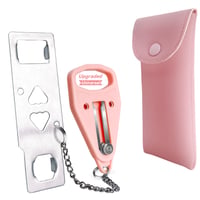 Încuietoare portabilă pentru ușă AceMining, încuietoare de siguranță pentru călătorii, pentru protecție suplimentară, potrivită pentru hotel, acasă, cămin, roz, 1 buc. 1