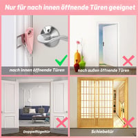 Încuietoare portabilă pentru ușă AceMining, încuietoare de siguranță pentru călătorii, pentru protecție suplimentară, potrivită pentru hotel, acasă, cămin, roz, 1 buc. 6