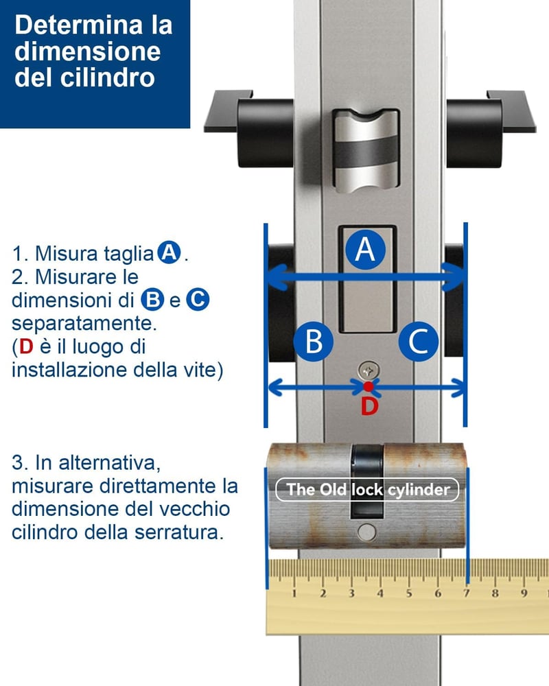 Cilindru pentru broască AceMining 10/35 mm, 45 mm, profil semi-cilindru pentru ușă, cu 3 chei, protecție împotriva găuririi, smulgerii și lovirii