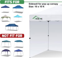 Acepic 3 kom. bočne stranice za vrtni paviljon 3x3 m, 210D vodootporna bočna stranica za vrtni i sklopivi paviljon s pričvršćivanjem na čičak, bijela, bez nadstrešnice 6