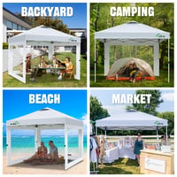 Acepic univerzalna bočna stranica za paviljon 3x3 m bijela, set od 3 komada, bočni panel za vrtni šator 6