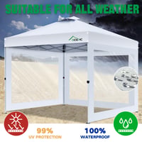 Acepic univerzalna bočna stranica za paviljon 3x3 m bijela, set od 3 komada, bočni panel za vrtni šator 2