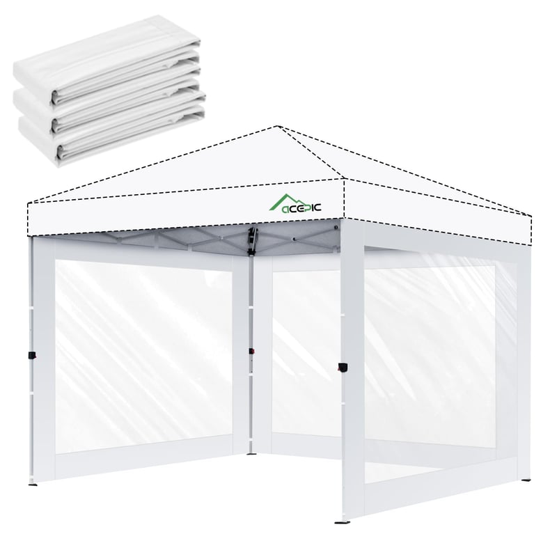 Acepic univerzalna bočna stranica za paviljon 3x3 m bijela, set od 3 komada, bočni panel za vrtni šator