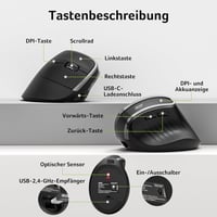Acer 2.4G ergonomikus vezeték nélküli egér, 1600 DPI, vertikális optikai, USB-A vevővel, Windows/macOS/Linux kompatibilis 9