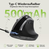 Acer 2.4G ergonomikus vezeték nélküli egér, 1600 DPI, vertikális optikai, USB-A vevővel, Windows/macOS/Linux kompatibilis 4