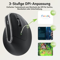 Acer 2.4G ergonomikus vezeték nélküli egér, 1600 DPI, vertikális optikai, USB-A vevővel, Windows/macOS/Linux kompatibilis 6