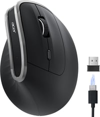 Acer 2.4G ergonomikus vezeték nélküli egér, 1600 DPI, vertikális optikai, USB-A vevővel, Windows/macOS/Linux kompatibilis 1
