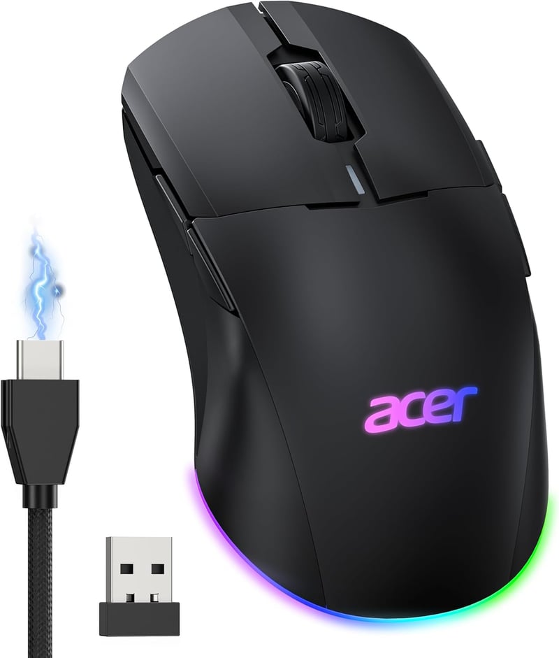 Acer Gaming Egér Dual Mode 24K DPI Wireless RGB Programozható Bal és Jobbkezes