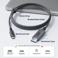 Acer USB-C DisplayPort kábel 4K@60Hz Thunderbolt 3/4 MacBook iPad Pro iPhone 15/16 3m 6